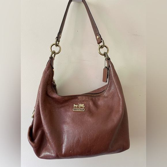 Coach Handbags - Coach Madison Hailey 14304 Brown Camel Caramel Leather Shoulder Satchel